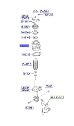 فنر لول جلو سراتو | فنر لول جلو | Genuine Parts | سراتو TDو کوپه  546301M021-DS