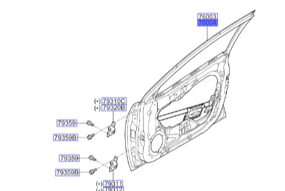 درب جلو راست سراتو ۲۰۱۰ | Hyundai/KIA Genuine Parts | سراتو TD مدل ۲۰۱۰ سایپایی و وارداتی, سراتو کوپه TD مدل ۲۰۱۰ تا ۲۰۱۳   760041M011