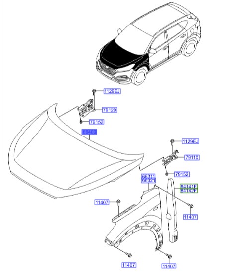درب موتور هیوندای توسان  Hyundai/KIA Genuine Parts – MOBIS    66400D7000