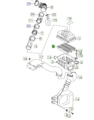 فیلتر هوای سراتو 2008 | فیلتر هوای موتور | Genuine Parts | توسان– اسپورتیج–سراتو  2811308000