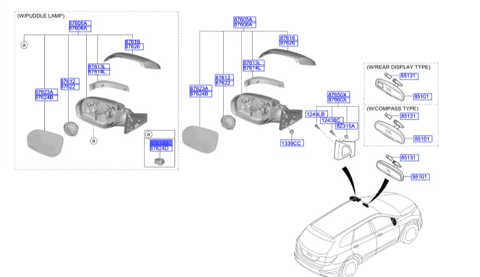 راهنما آینه چپ  Hyundai/KIA Genuine Parts – MOBIS  I10  87614B8000