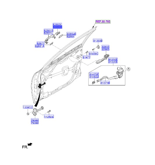 شستی دستگیره درب جلو راست اوپتیما Hyundai/KIA Genuine Parts – MOBIS 82662d4030