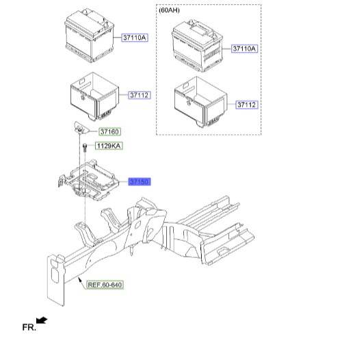 قاب زیر باطری سراتو 2015 | Hyundai/KIA Genuine Parts | سراتو مدل 2014 تا 2018 37150A7200