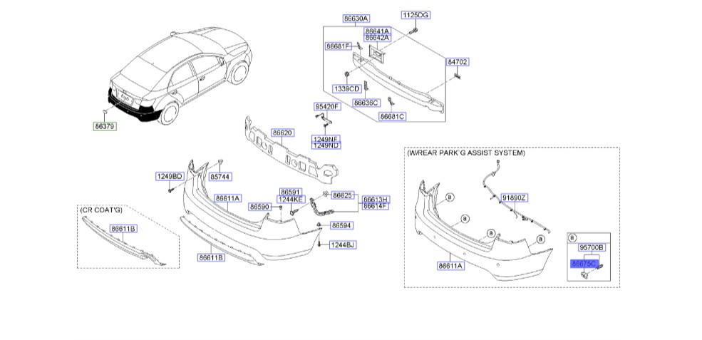 پایه سنسور دنده عقب | Hyundai/KIA Genuine Parts – MOBIS | سراتو TD مدل 2010 سایپایی و وارداتی 866751M000