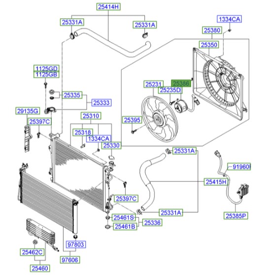موتور فن آزرا  Hyundai/KIA Genuine Parts – MOBIS   253863L350 