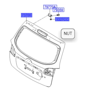 درب پشت هیوندای سانتافه Hyundai/KIA Genuine Parts – MOBIS  737002B600