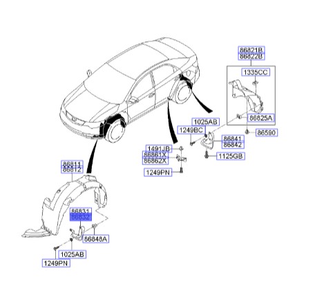 گل پخش کن جلو راست سراتو TD | 868321M000 | Hyundai/KIA Genuine Parts – MOBIS