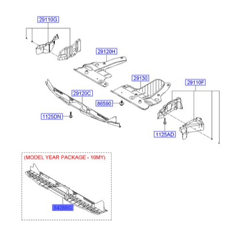 سینی زیر موتور آزرا  Hyundai/KIA Genuine Parts – MOBIS    291203L100 