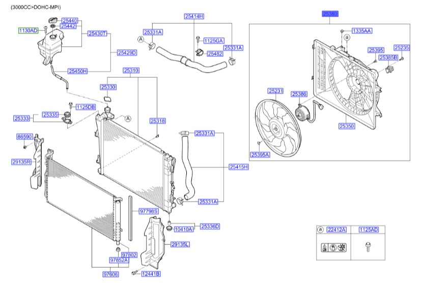 فن کامل رادیاتور سوناتا  Hyundai/KIA Genuine Parts – MOBIS    253803R610 