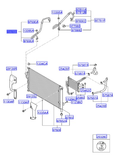 لوله کولر وراکروز  Hyundai/KIA Genuine Parts – MOBIS   977613J110 
