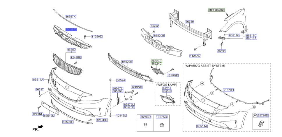 قاب رادیاتور سراتو 2015 | گارنیش بالای جلو پنجره – قاب روی رادیاتور | Genuine Parts | 86356A7800