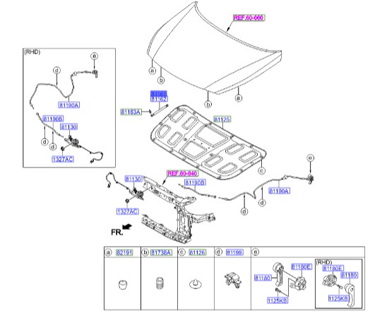 جک کاپوت چپ سوناتا_Hyundai/KIA Genuine Parts – MOBIS   LF  81161C1000