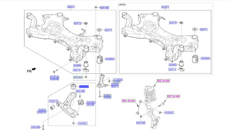بوش طبق پایین جلو توسان و اسپورتیج | 54584D3000 | Hyundai/KIA Genuine Parts – MOBIS
