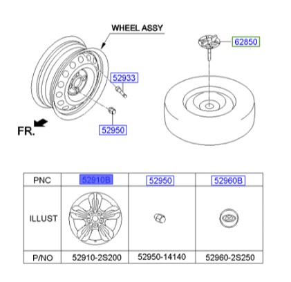 رینگ چرخ هیوندای Hyundai/KIA Genuine Parts – MOBIS    IX35  529102S200