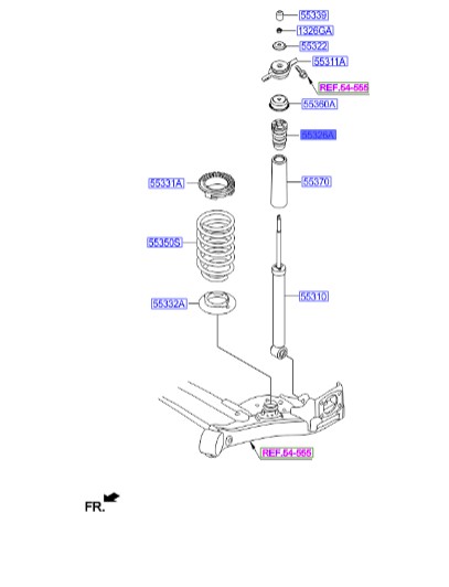 ضربه گیر کمک عقب Hyundai/KIA Genuine Parts – MOBIS  i20  55326C8000