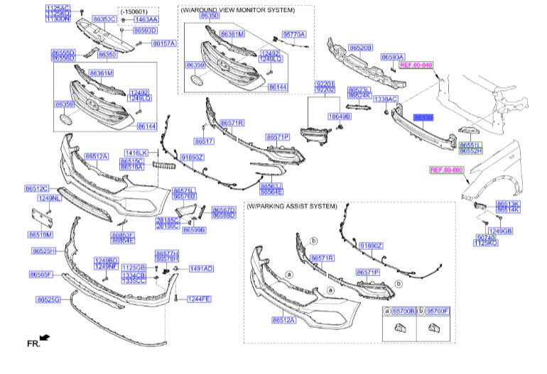 دیاق سپر جلو هیوندای سانتافه Hyundai/KIA Genuine Parts – MOBIS  865302W700 
