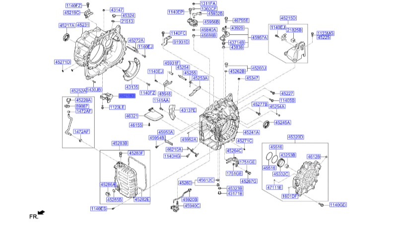 براکت زیر گیربکس توسان 2016 | Hyundai/KIA Genuine Parts – MOBIS | 452183BDM0