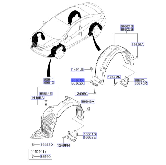 گل پخش کن عقب چپ جلویی سراتو YD | 86861A7000 | Hyundai/KIA Genuine Parts – MOBIS