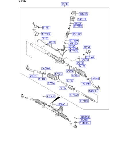 کاسه نمد جعبه فرمان اسپورتیج  Hyundai/KIA Genuine Parts – MOBIS  577274A600