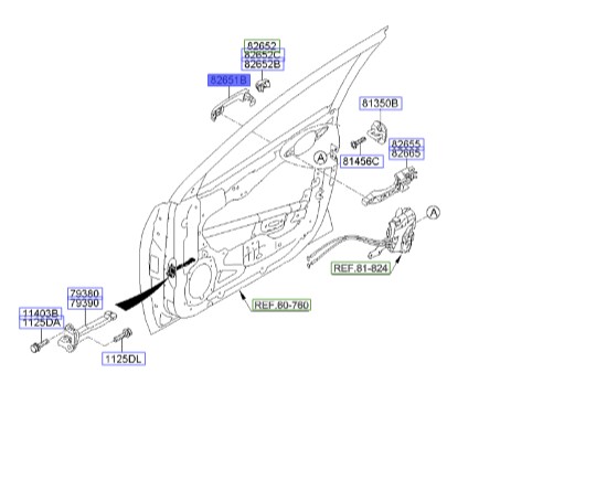 دستگیره خارجی در عقب چپ کیا سراتو | Hyundai/KIA Genuine Parts | سراتو TD مدل 2010 سایپایی و وارداتی  2010 تا 2013  826511MD00 