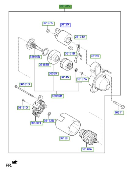 استارت سانتافه Hyundai/KIA Genuine Parts – MOBIS   361002G300 