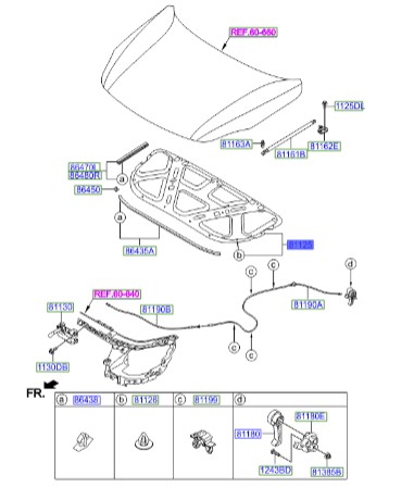 ابر کاپوت Hyundai/KIA Genuine Parts – MOBIS  IX55  811243J010 