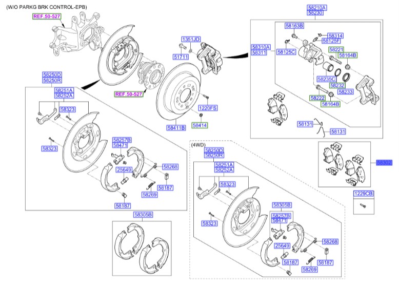 لنت ترمز عقب توسان  Hyundai/KIA Genuine Parts – MOBIS    58302D3A00 