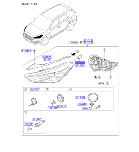 براکت نگهدارنده چراغ جلو سمت راست هیوندای توسان 92142d7000 Hyundai/KIA Genuine Parts – MOBIS