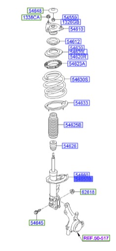 کمک جلو چپ Hyundai/KIA Genuine Parts – MOBIS  I30  546512L200 