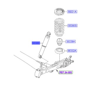 کمک فنر عقب هیوندای اکسنت  Hyundai/KIA Genuine Parts – MOBIS    553001R000