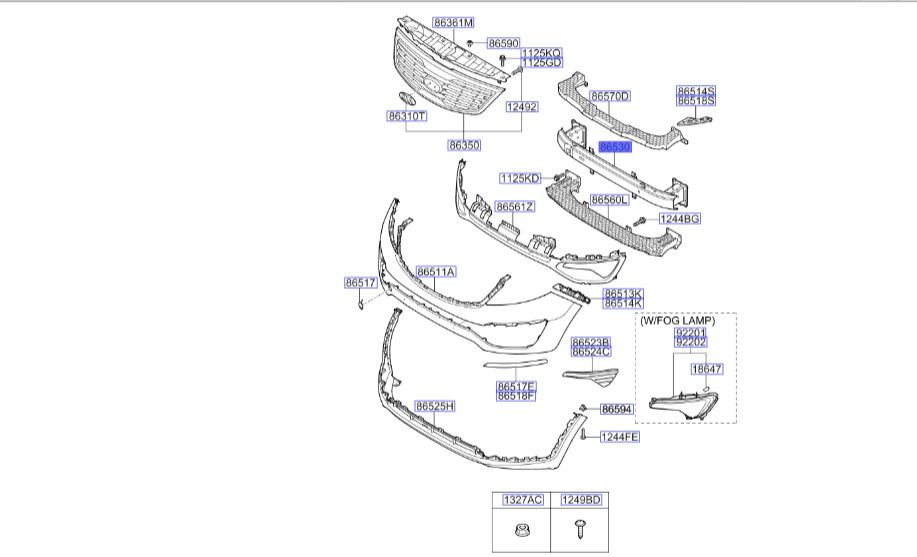 تقویت کننده سپر جلو اسپورتیج | Hyundai/KIA Genuine Parts | اسپورتیج SL مدل 2010 تا 2016