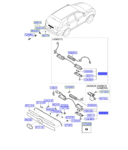 چراغ نمره هیوندای Hyundai/KIA Genuine Parts – MOBIS IX55  925013J110