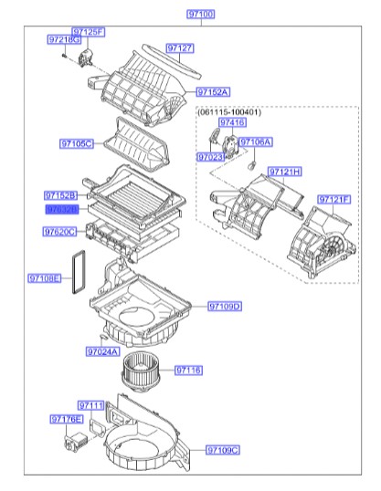 فیلتر اتاق وراکروز  Hyundai/KIA Genuine Parts – MOBIS   971333J000 