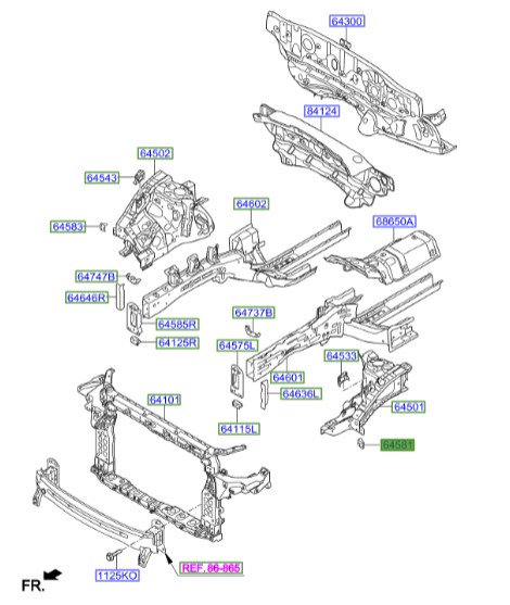 نگه دارنده گلگیر داخلی سانتافه  Hyundai/KIA Genuine Parts – MOBIS   645172W000