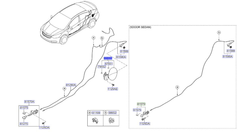 در باک بنزین سراتو 2016 | Hyundai/KIA Genuine Parts | سراتو YD مدل 2014 تا 2018   69510A7000