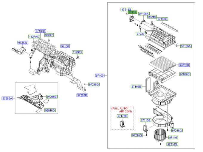 موتور دریچه بخاری آزرا Hyundai/KIA Genuine Parts – MOBIS    971243K000