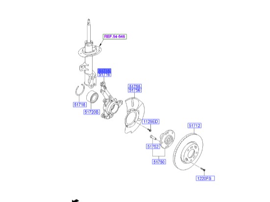 سگدست جلو چپ هیوندای توسان | سگدست جلو چپ IX35 | Hyundai Genuine Parts | 517152S520