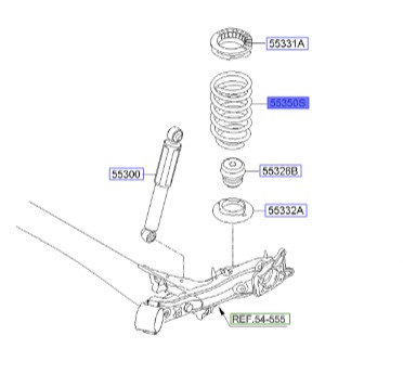 فنر لول عقب سراتو 2014 | Hyundai/KIA Genuine Parts | سراتو مدل 2014 تا 2018 55330A7120