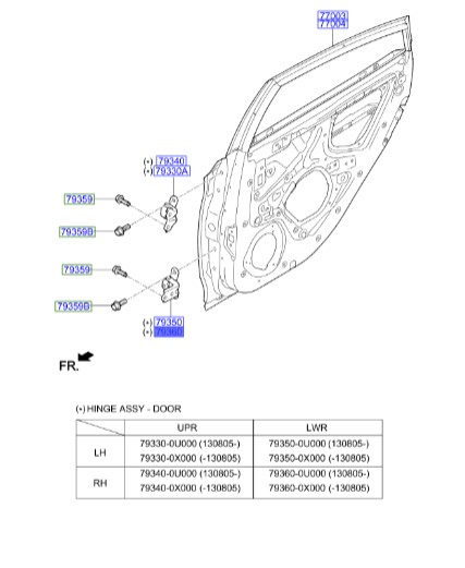 لولا درب عقب راست اکسنت Hyundai/KIA Genuine Parts – MOBIS  793600U000