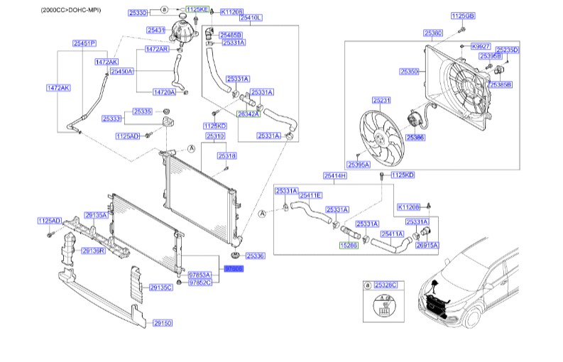 رادیاتور کولر توسان Hyundai/KIA Genuine Parts – MOBIS  97606D3500 