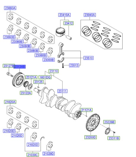 فولی سر میل لنگ هیوندای آزرا  Hyundai/KIA Genuine Parts – MOBIS  231243C101
