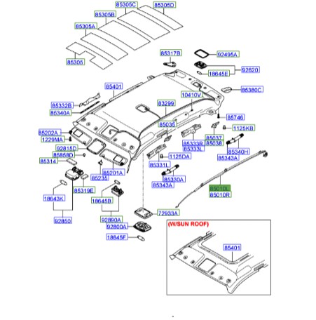ایربگ پرده ای چپ توسان Hyundai/KIA Genuine Parts – MOBIS   850102E000 