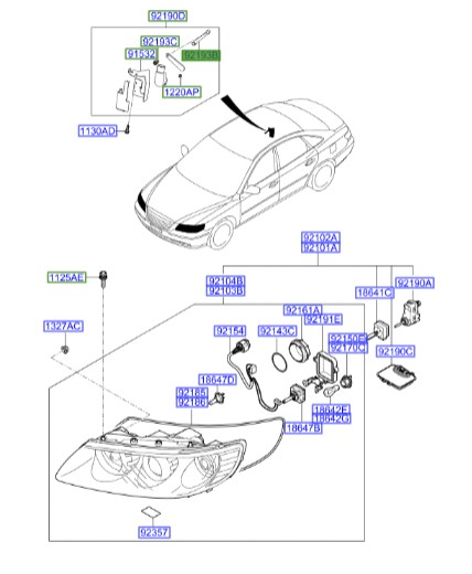 سنسور عقب کنترل بلوری سانتافه  Hyundai/KIA Genuine Parts – MOBIS  921933F090