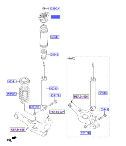 توپی سر کمک عقب اسپرتیج  Hyundai/KIA Genuine Parts – MOBIS   553302S100 