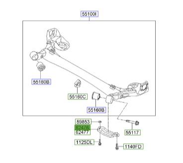 پایه رام زیر موتور چپ سراتو | نگهدارنده رام زیر موتور چپ | براکت رام زیر موتور | Hyundai/KIA Genuine Parts – MOBIS | سراتو – سراتو کوپه  551761M000