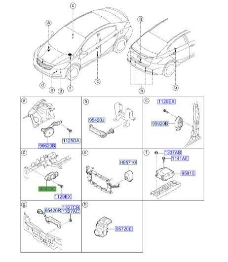 سنسور ایربگ جلو | Hyundai/KIA Genuine Parts – Mobis | سراتو مدل 2014 تا 2018    959303X100