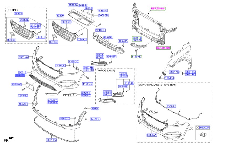 توری داخل سپر هیوندای کارنز  Hyundai/KIA Genuine Parts – MOBIS  86561D3000
