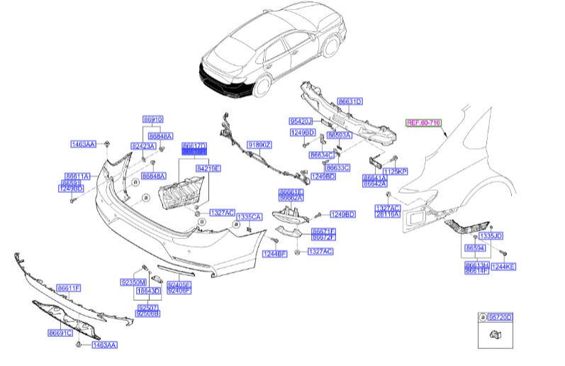 دیاق سپر عقب آزرا  Hyundai/KIA Genuine Parts – MOBIS  86618G8000