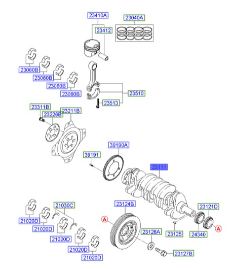 میل لنگ هیوندای سوناتا  Hyundai/KIA Genuine Parts – MOBIS  2311125210