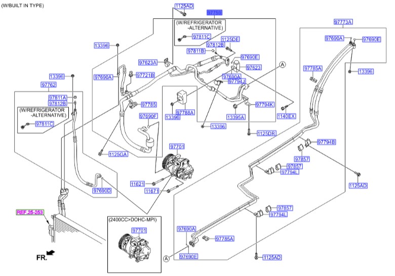 شیلنگ کولر دوقلو کامل سانتافه  Hyundai/KIA Genuine Parts – MOBIS   977592W500 
